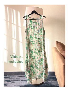 Water Lily floral maxi dress Italian summer style size 1X